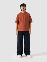 GROOVY rust oversized t-shirt, embroidered logo, Pakistan streetwear