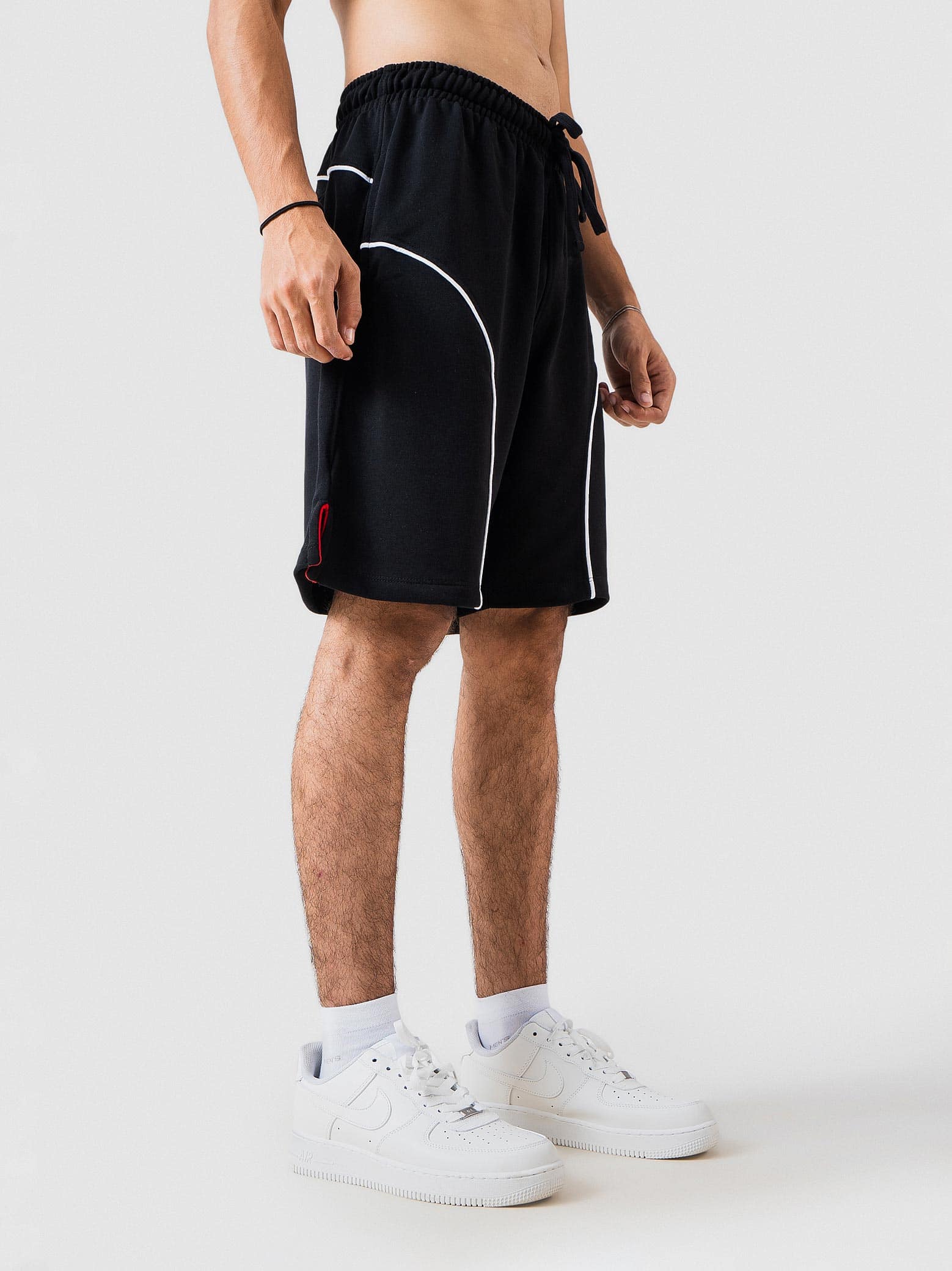 GROOVY black shorts, racing stripe detail, Pakistan