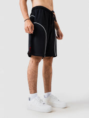 GROOVY black shorts, racing stripe detail, Pakistan