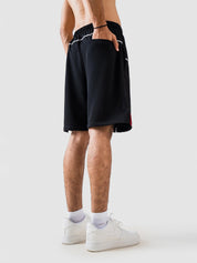 GROOVY Pakistan shorts in black, racing stripe detail