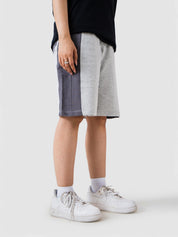 colorblock shorts by GROOVY, white and grey, Pakistan