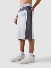 GROOVY shorts, colorblock white and grey, Pakistan streetwear