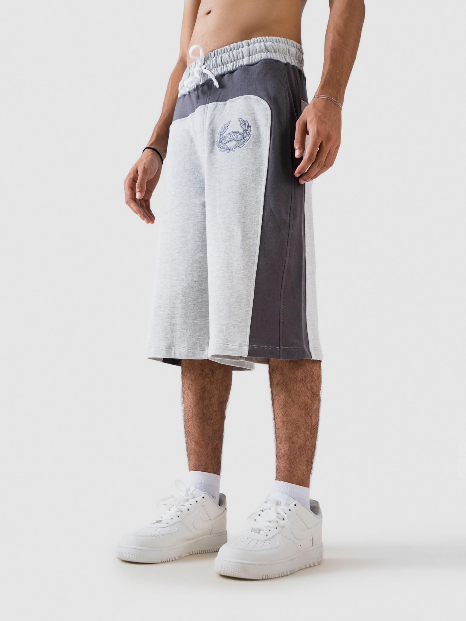 GROOVY white and grey colorblock shorts, Pakistan