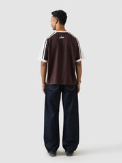 GROOVY ringer t-shirt, mocha brown colorway, contrast trim, Pakistan