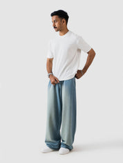 GROOVY baggy denim trouser, tinted blue colorway, wide-leg fit, Pakistan