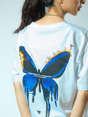 Burning Butterfly tee couple lifestyle shot white graphic streetwear Pakistan – GROOVY