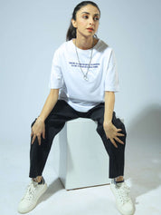 Burning Butterfly tee female model front view white graphic oversized Pakistan – GROOVY