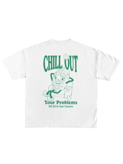White Oversized Tee Product Detail – Chill Out – GROOVY Pakistan