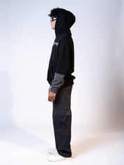 Black Colorblock Hoodie Flat Lay – GROOVY Pakistan